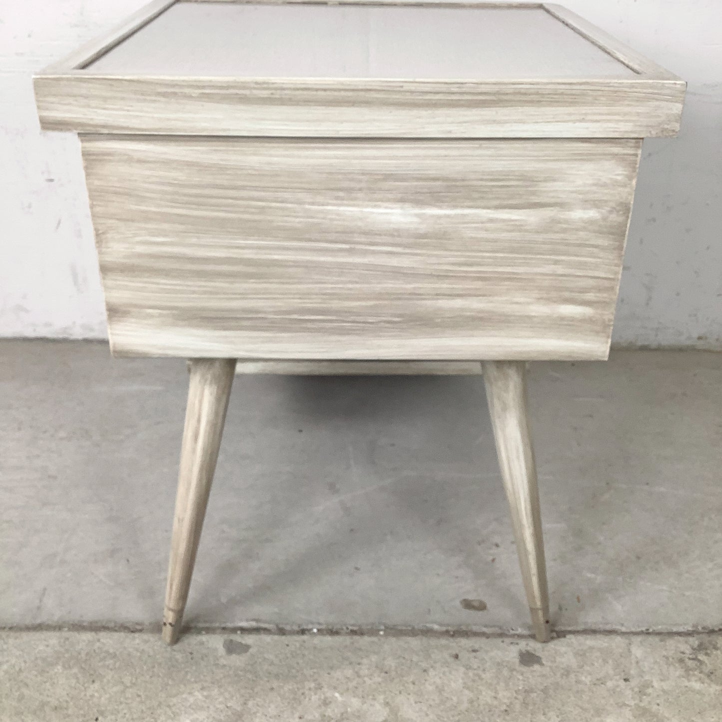 Pair of Vintage Three-Tier Step End Tables | Cerused Finish