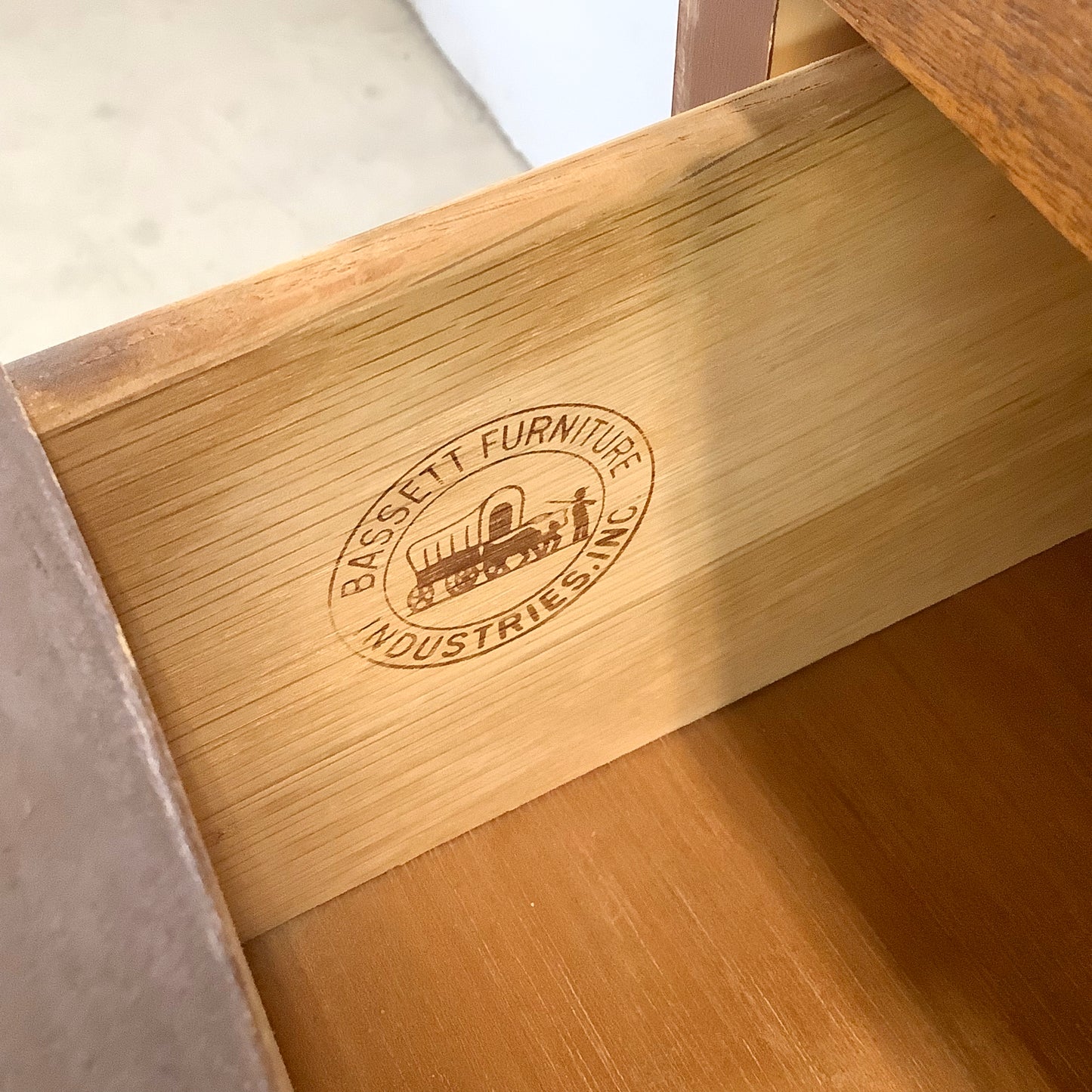 Mid-Century Walnut Highboy Dresser by Bassett Furniture
