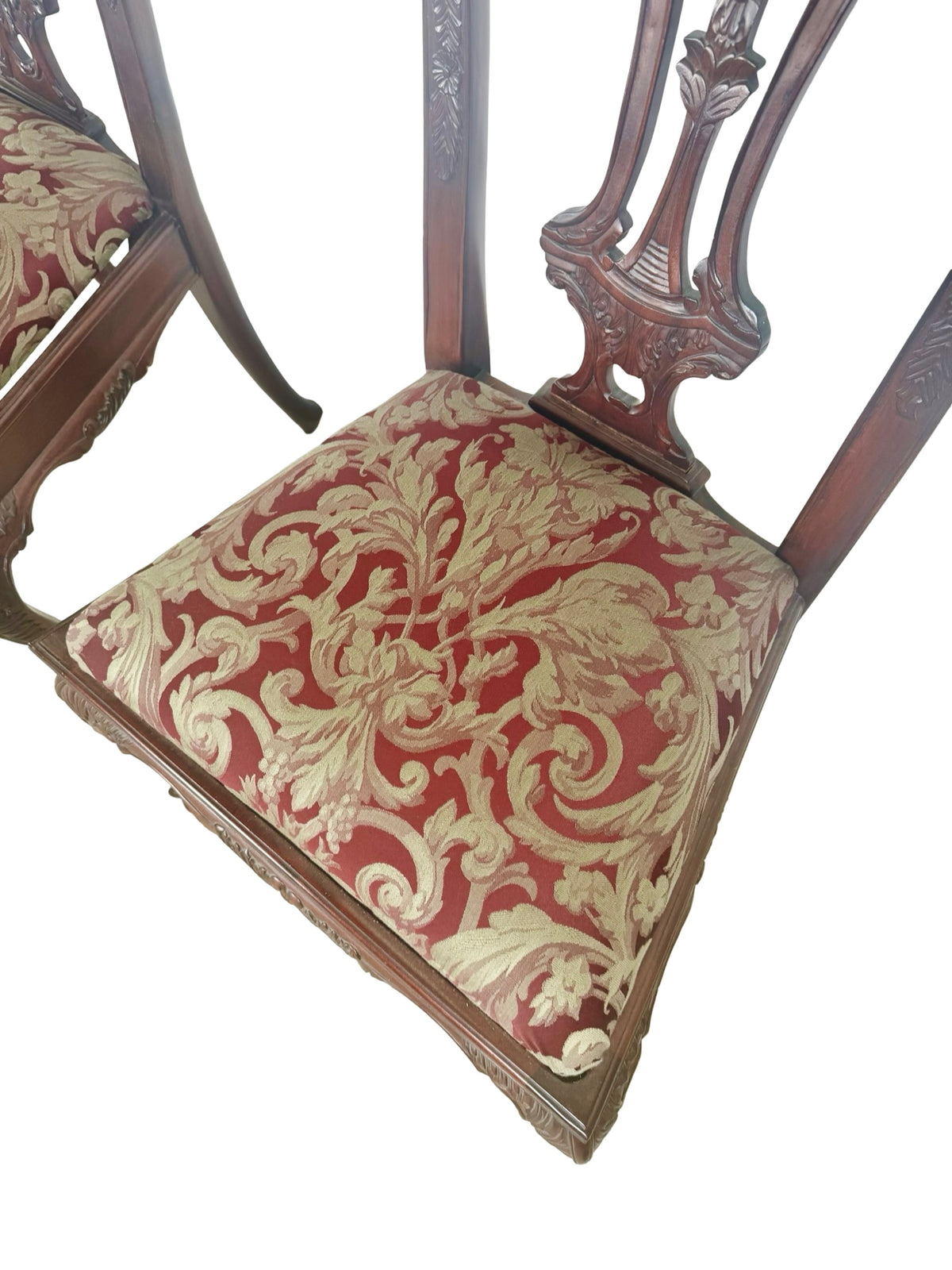 Set of 4 Chippendale-Style Mahogany Dining Chairs with Carved Ball-and-Claw Feet