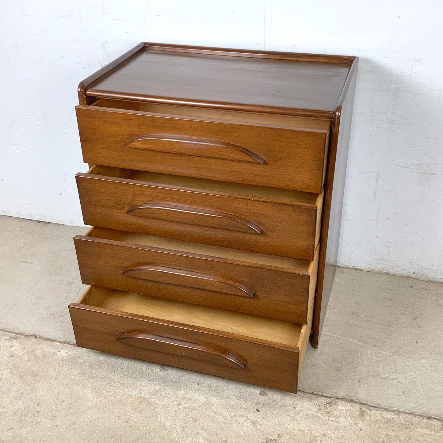 Vintage Templeton Furniture Co. Four-Drawer Walnut Chest