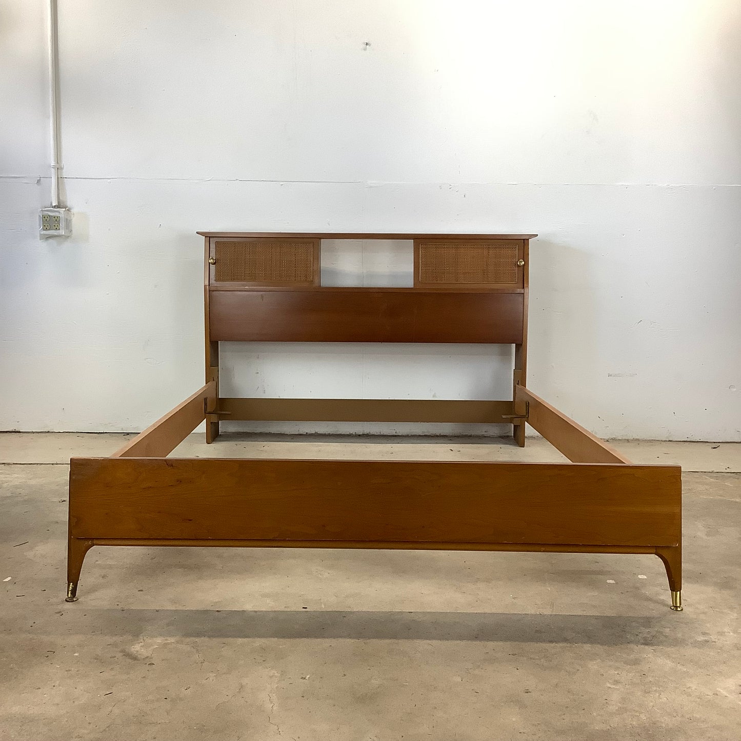 Vintage Mid-Century Bed Frame with Storage- Full
