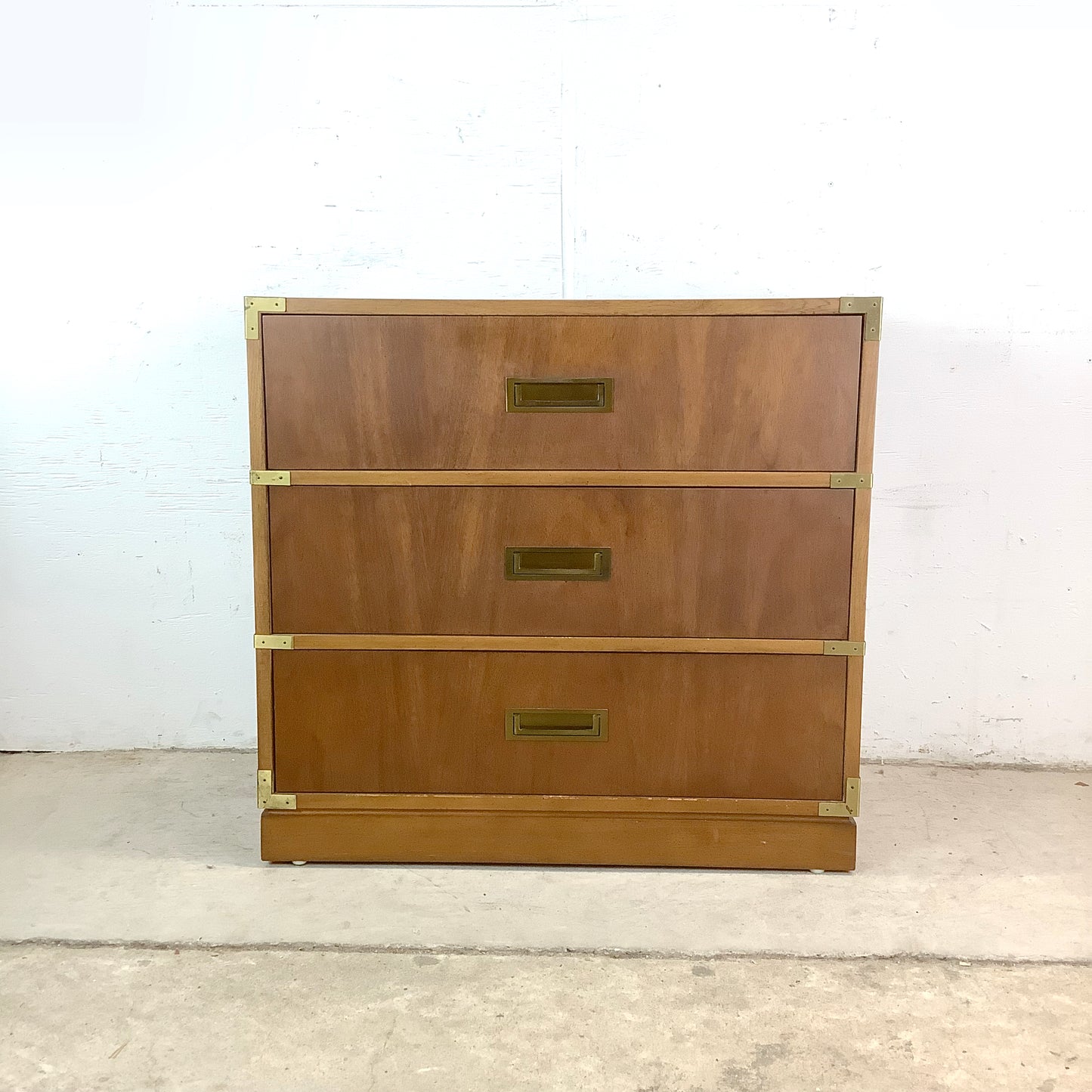 Vintage Three Drawer Campaign Dresser