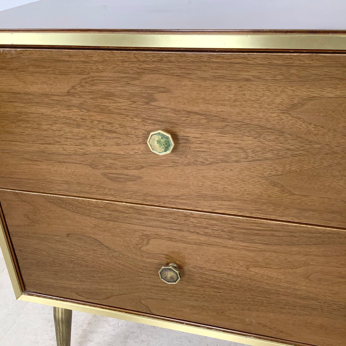 Mid-Century Brass Leg Nightstands- a Pair