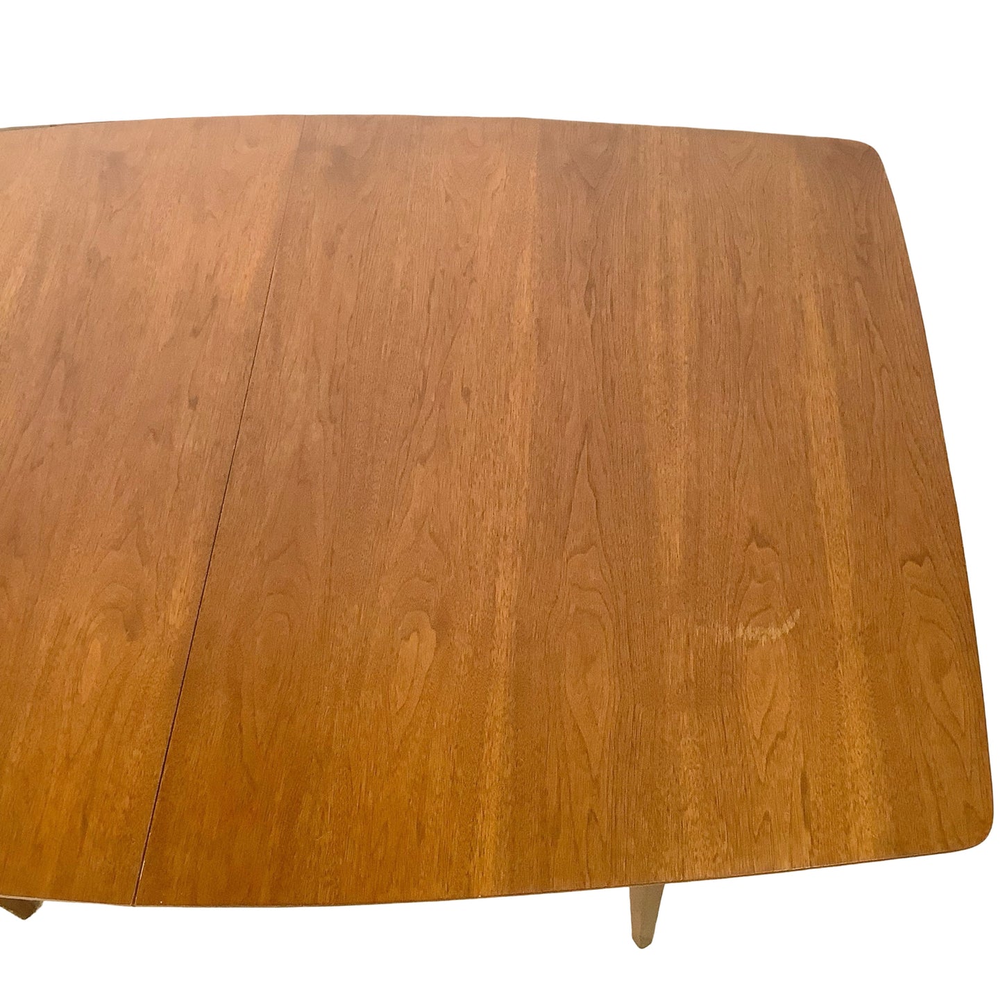 Mid-Century Walnut Spindle Trestle Dining Table w/ Leaves