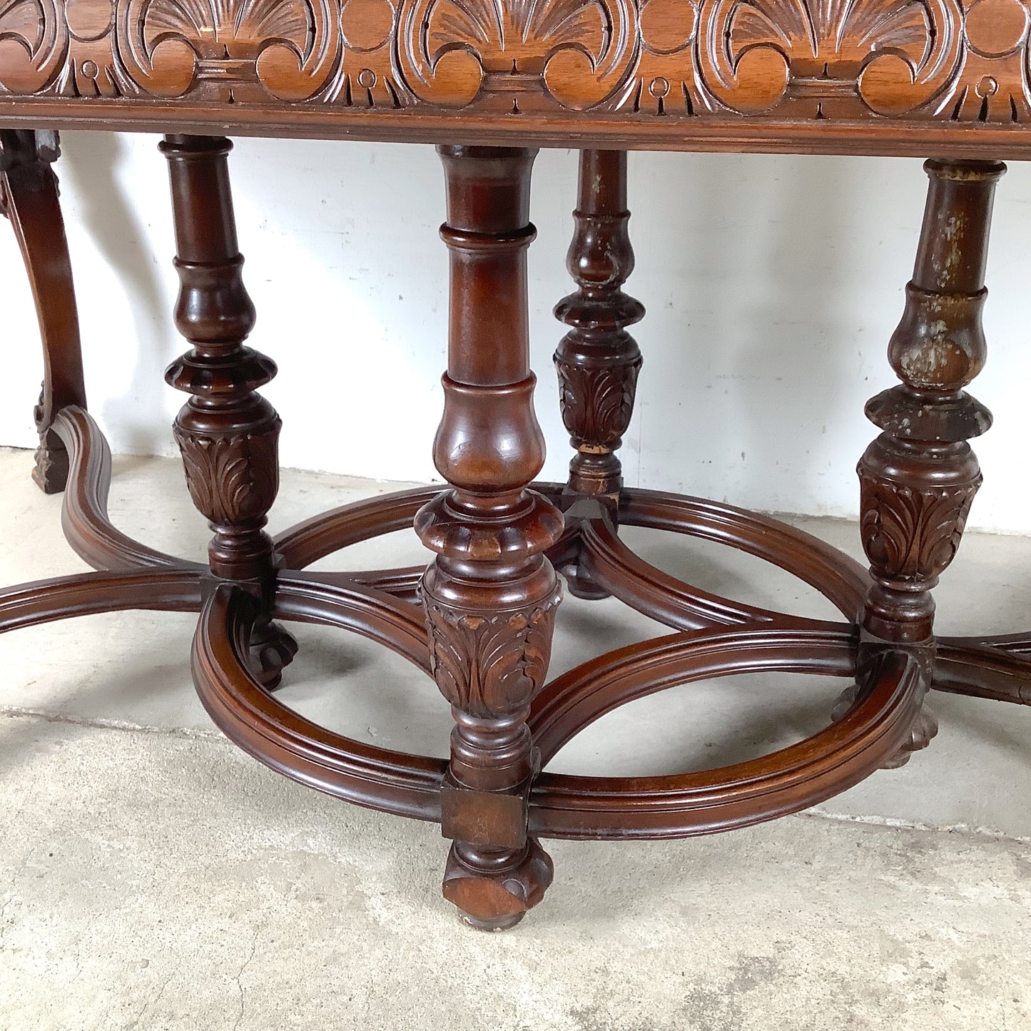 72” Carved Renaissance Revival Dining Table