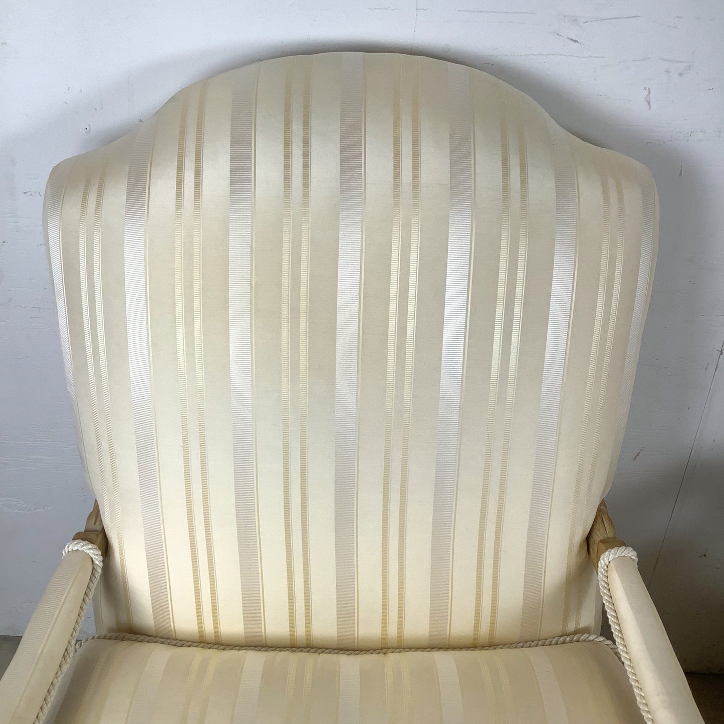 Vintage Pair of Louis XV–Style Bergère Chairs with Curved Frames