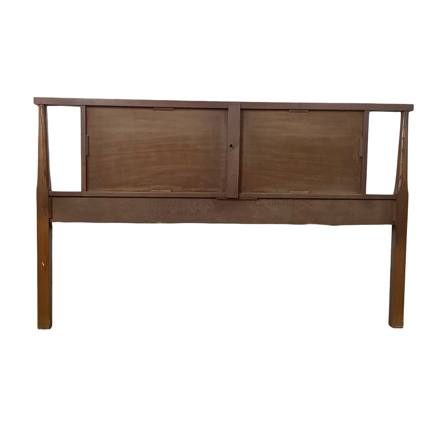 Mid-Century Modern Walnut Headboard | Vintage Full Size | Open Frame Design