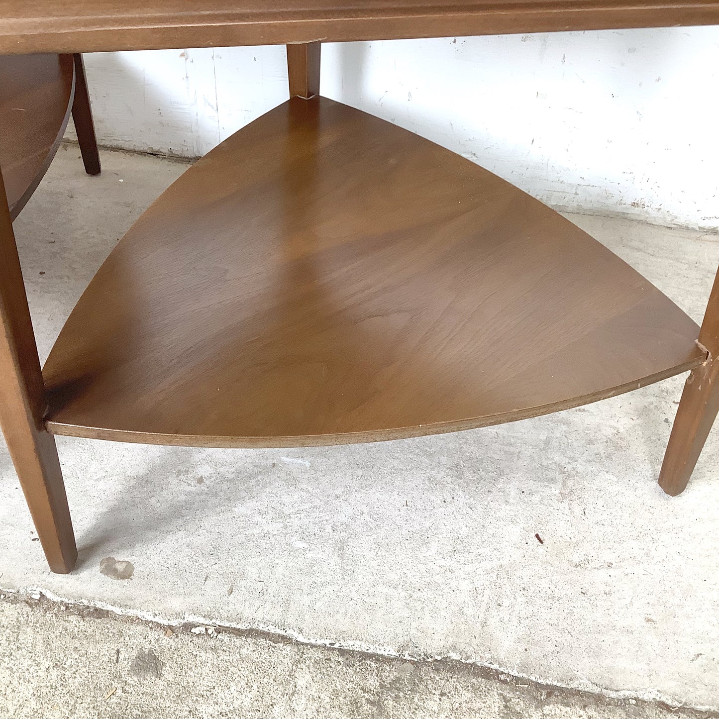 Pair of Two-Tier Triangular End Tables | Mid-Century Modern
