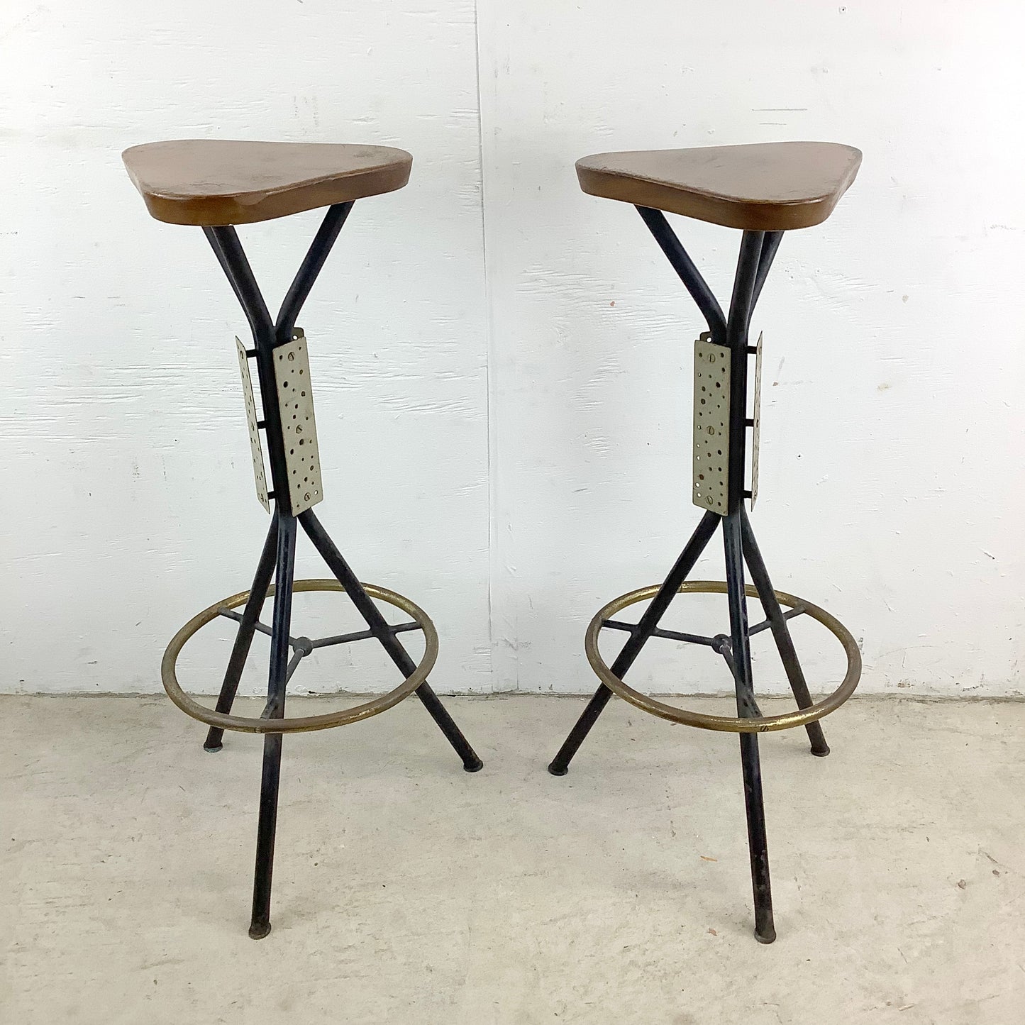 Pair Industrial Modern Barstools