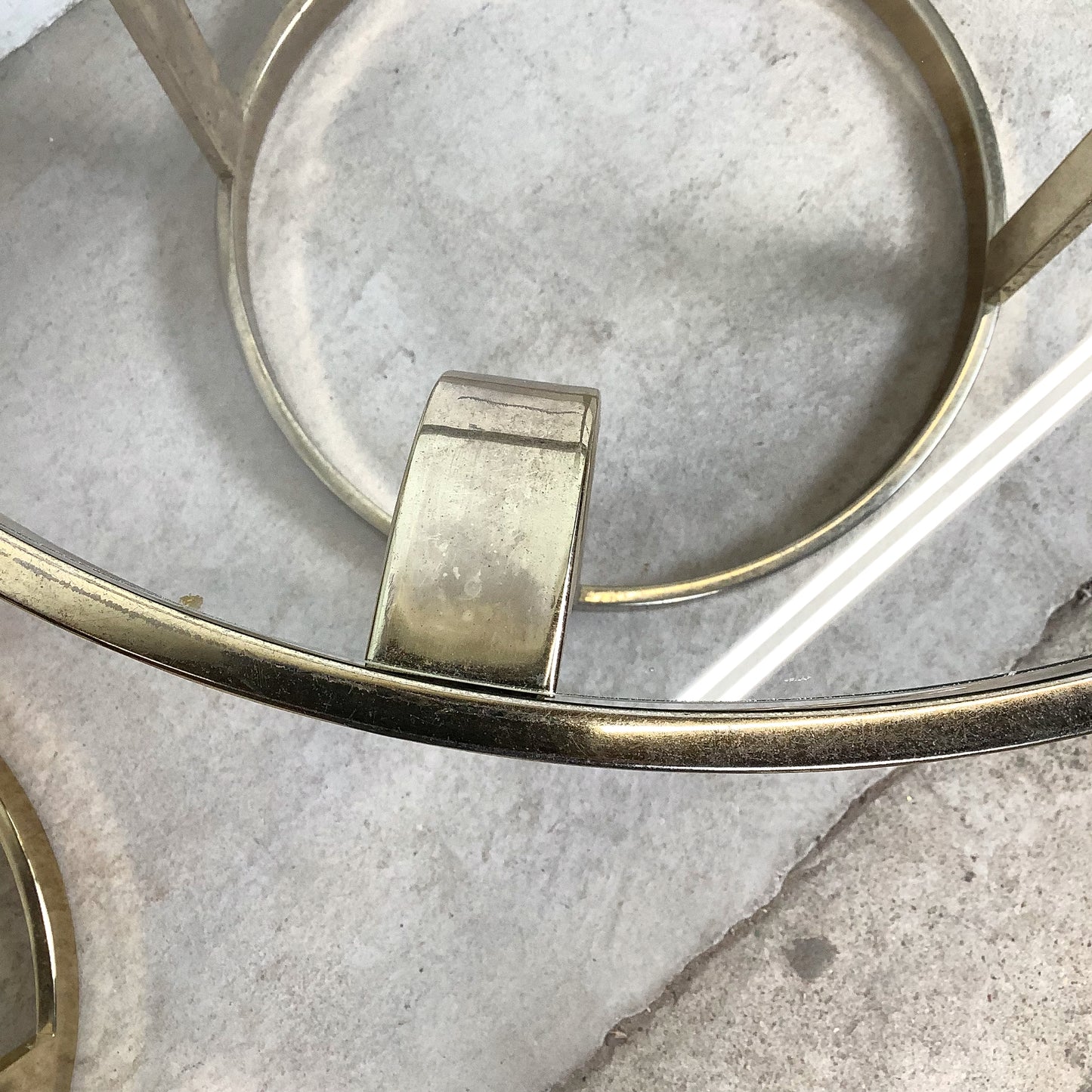 Pair of Vintage Brass and Glass Side Tables