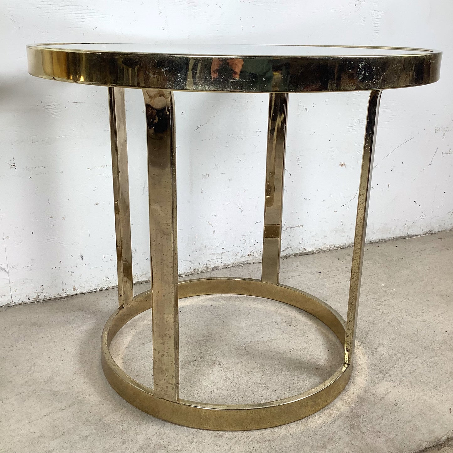 Pair of Vintage Brass and Glass Side Tables