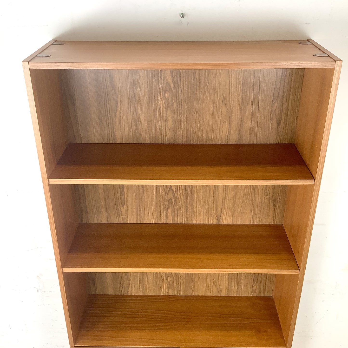  Vintage Scandinavian Modern Teak Bookcase with Lower Cabinet