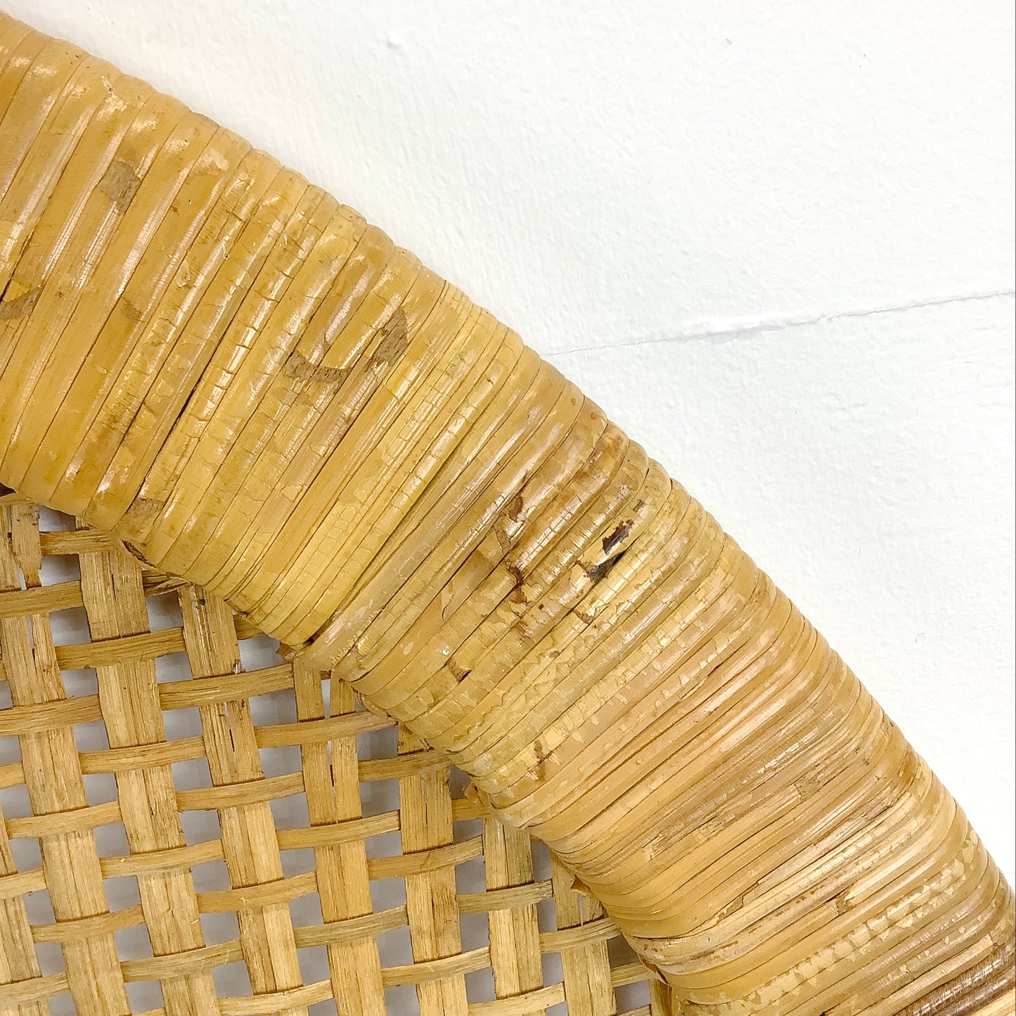 Vintage Coastal Arch Rattan Headboard- Twin