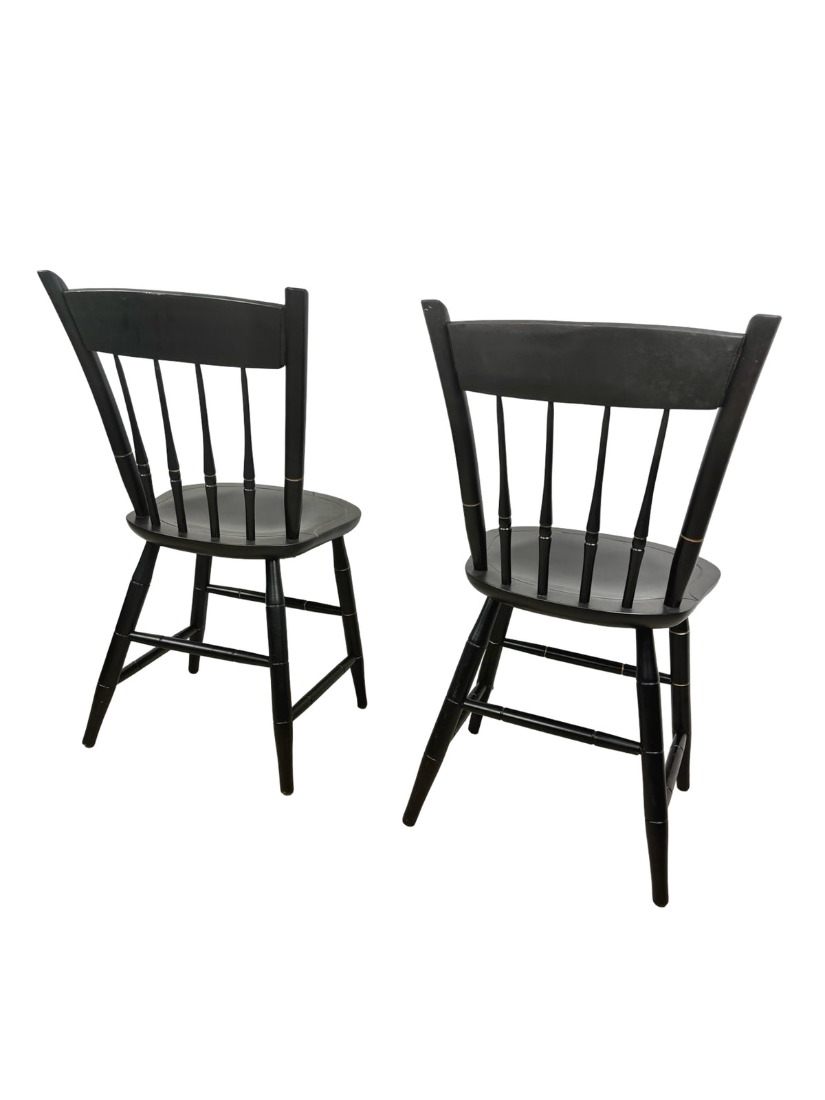 Pair of Vintage Nichols & Stone Windsor Side Chairs with Cedar Crest College Crest
