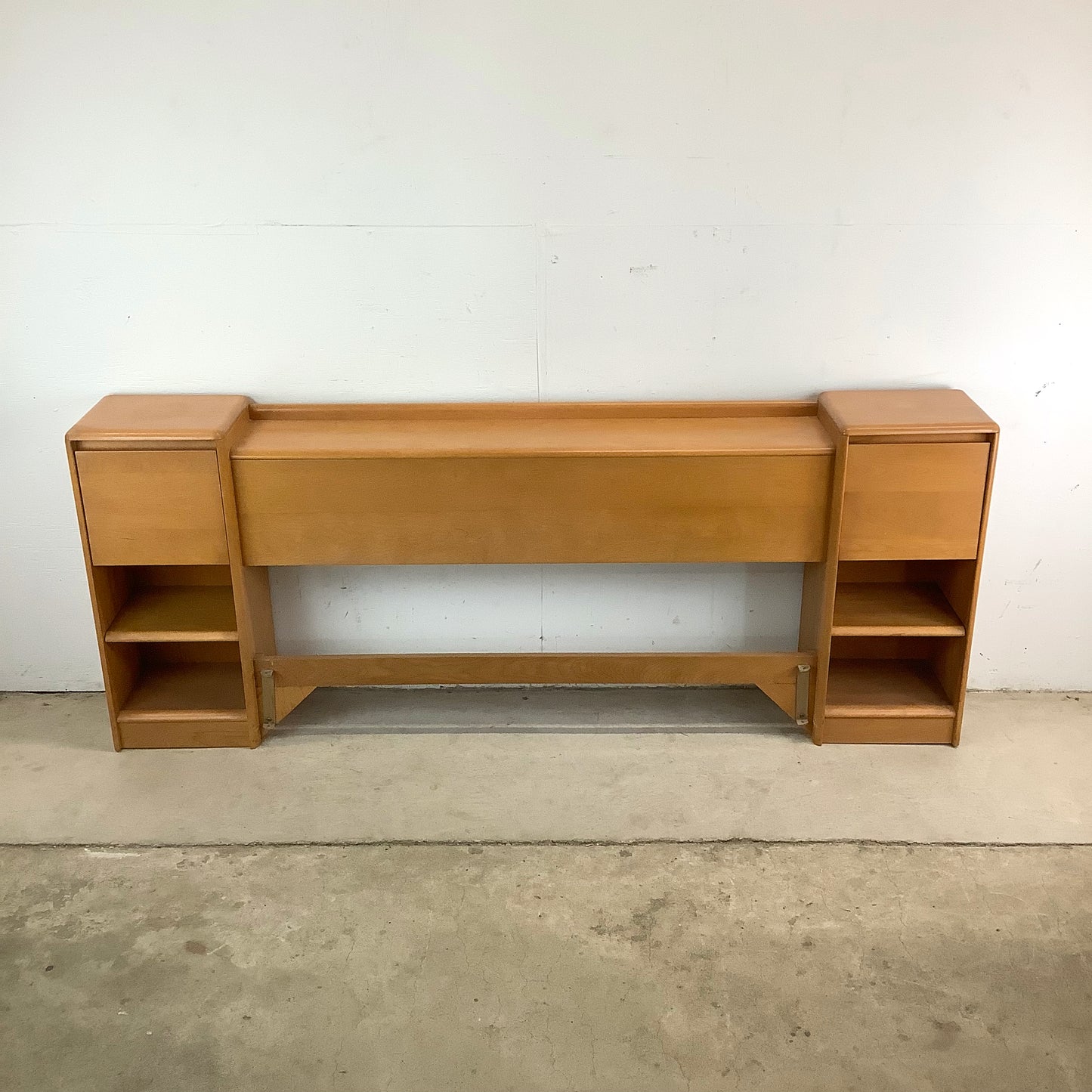 Vintage Storage Headboard With Built in Nightstands by Heywood-Wakefield