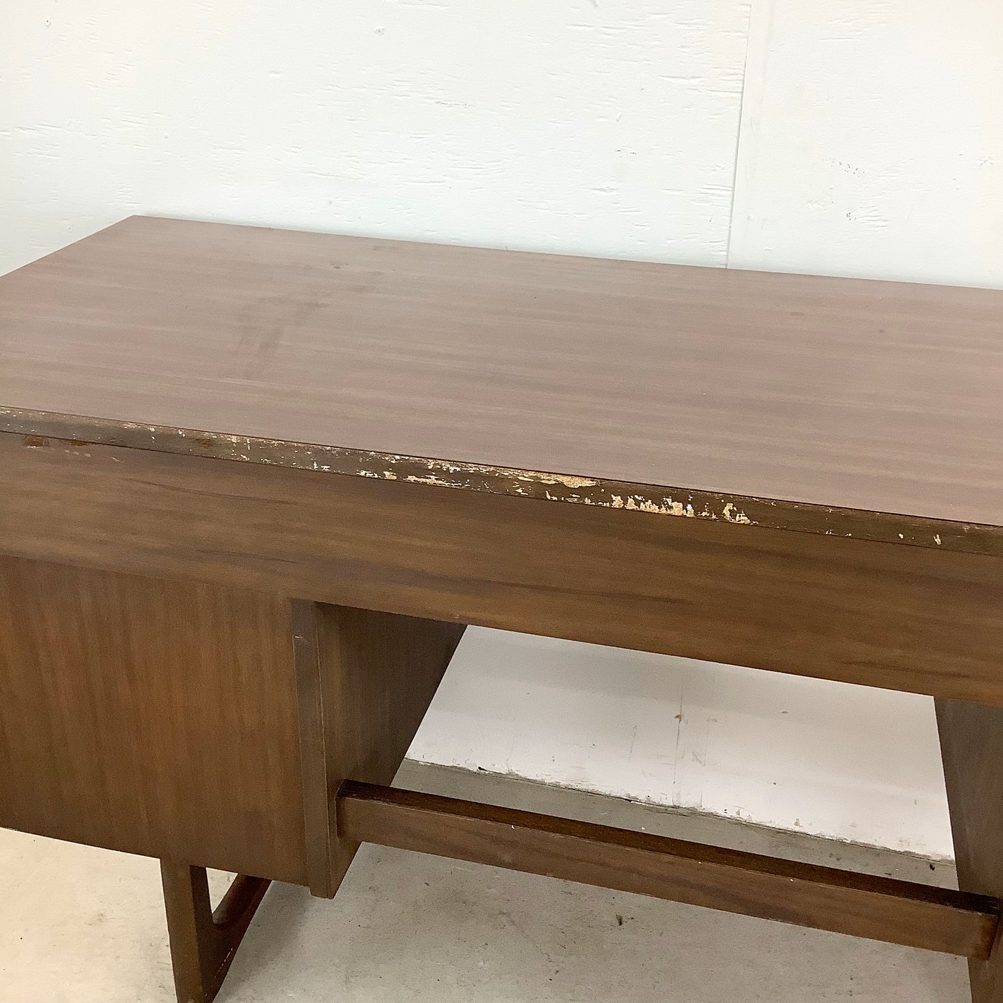 Mid-Century Six Drawer Writing Desk