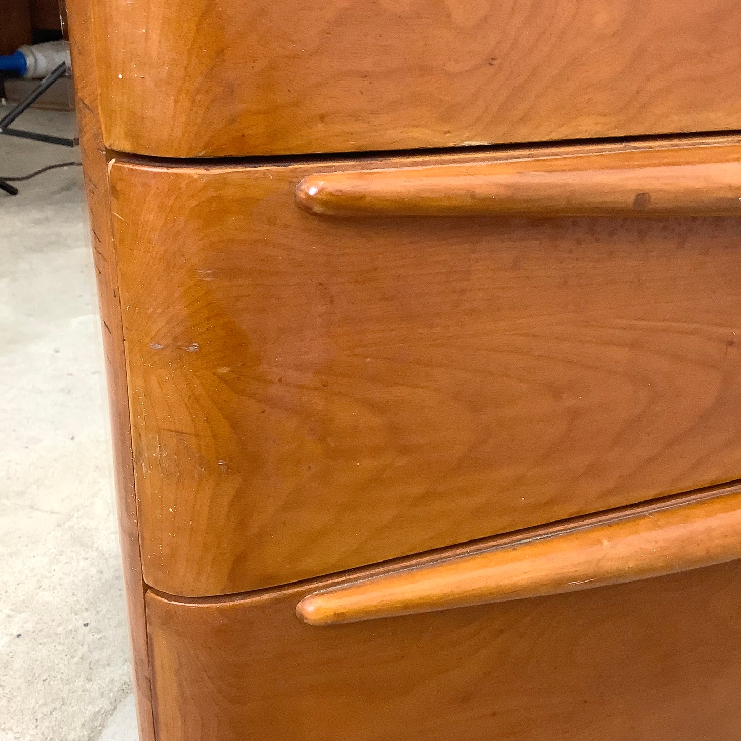 Vintage Three Drawer Bedside Dresser by Heywood Wakefield
