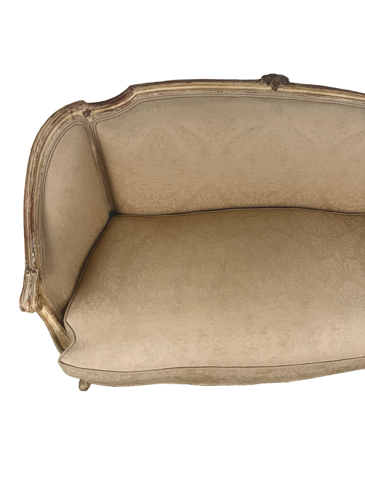 Vintage Louis XV Revival Carved Giltwood Upholstered Settee