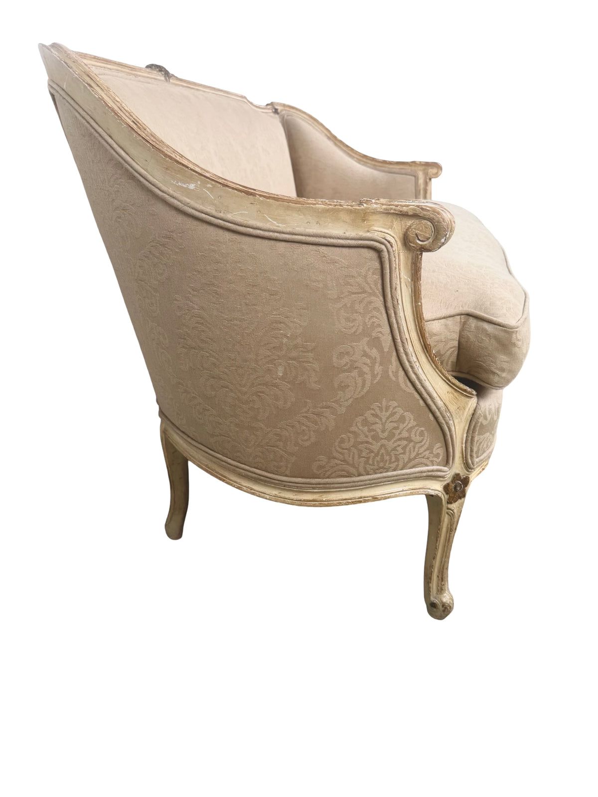 Vintage Louis XV Revival Carved Giltwood Upholstered Settee