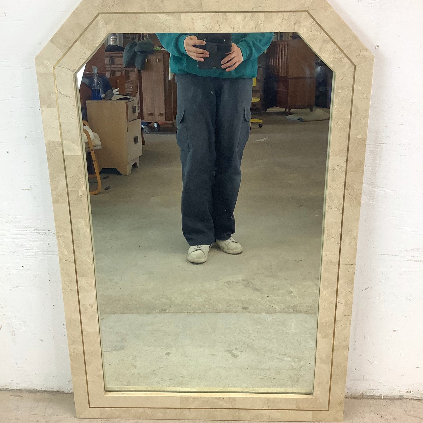 Vintage Tessellated Stone Wall Mirror