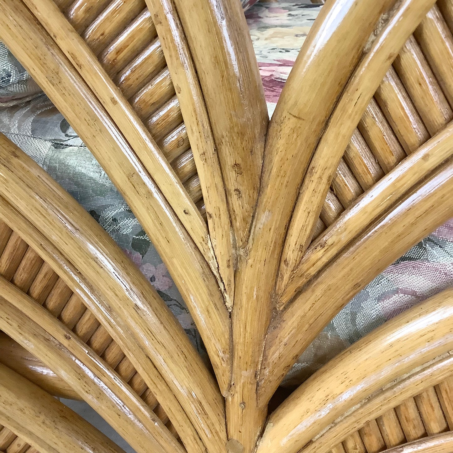 Pair Vintage Coastal Rattan Lounge Chairs
