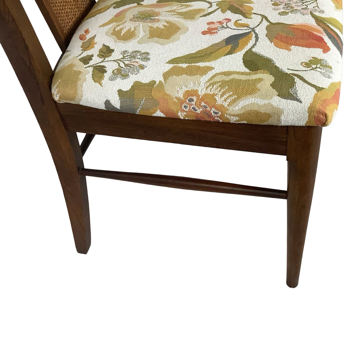 Vintage Mid-Century Modern Walnut & Cane Dining Chairs - Set of 6