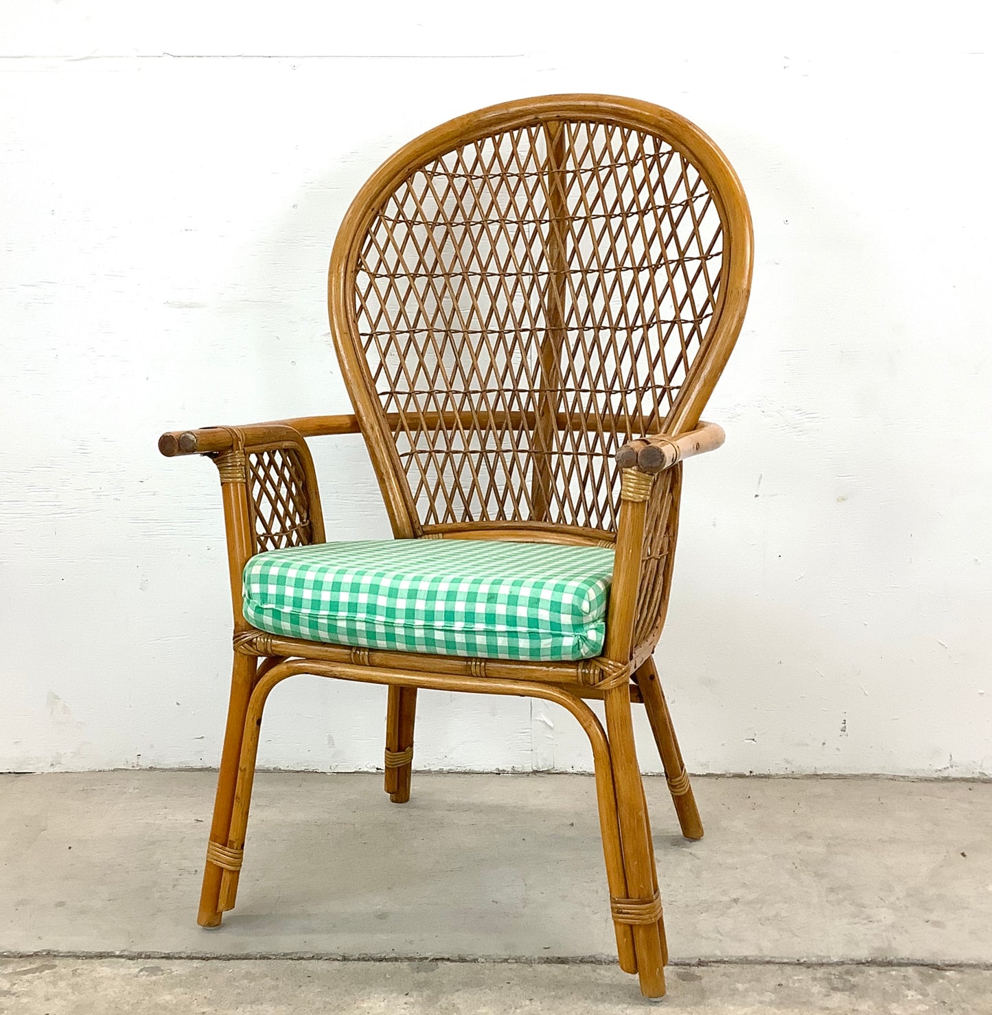 Vintage Coastal Rattan Armchair