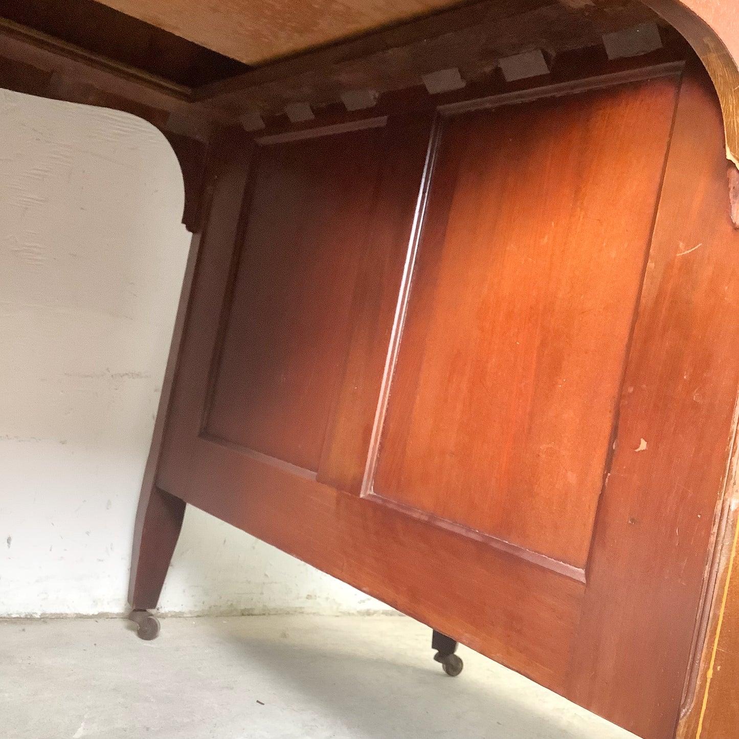 English Edwardian Mahogany Kidney Writing Desk