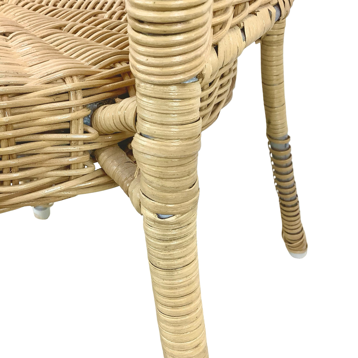 Vintage Woven Wicker & Rattan Side Chair with Cushion