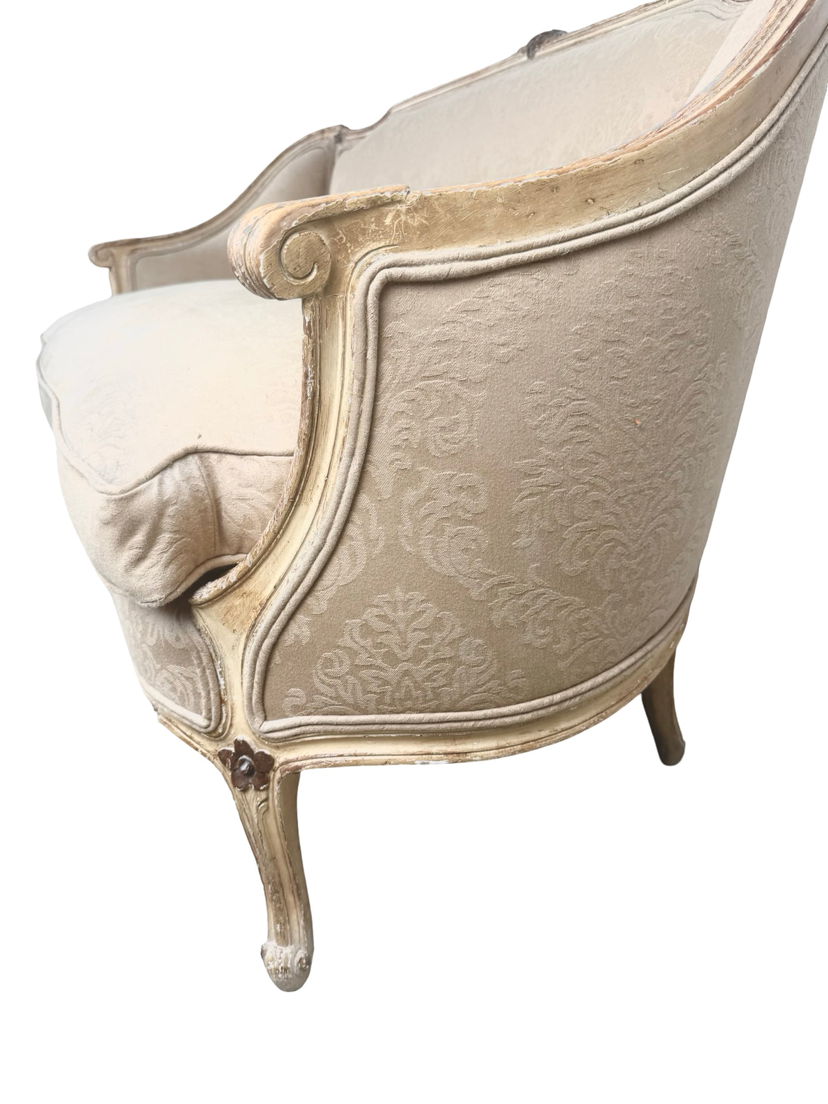 Vintage Louis XV Revival Carved Giltwood Upholstered Settee