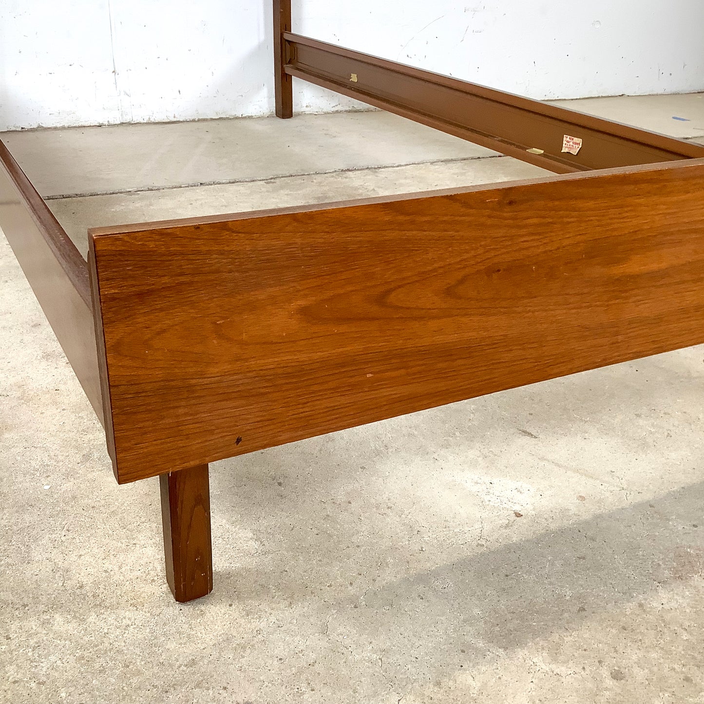 Mid-Century Walnut Twin Bed Frame – Vintage Modern Design