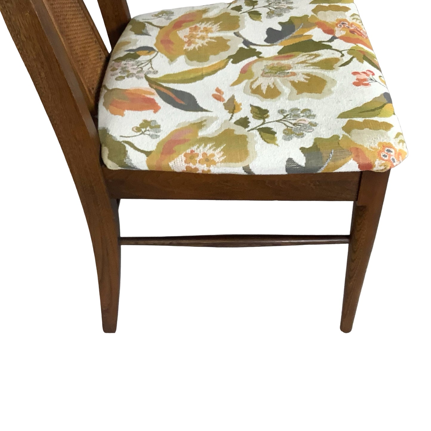 Vintage Mid-Century Modern Walnut & Cane Dining Chairs - Set of 6