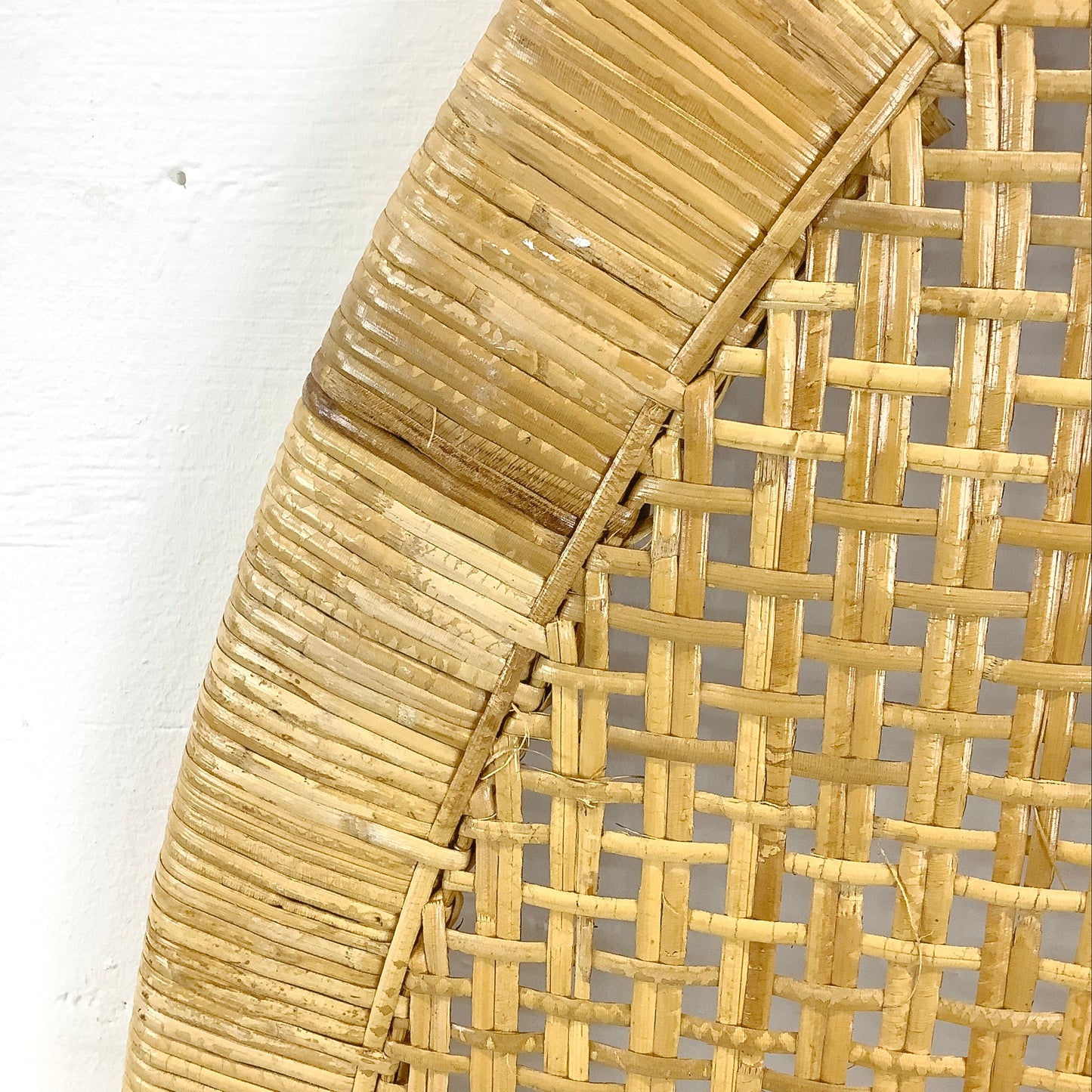 Vintage Coastal Arch Rattan Headboard- Twin