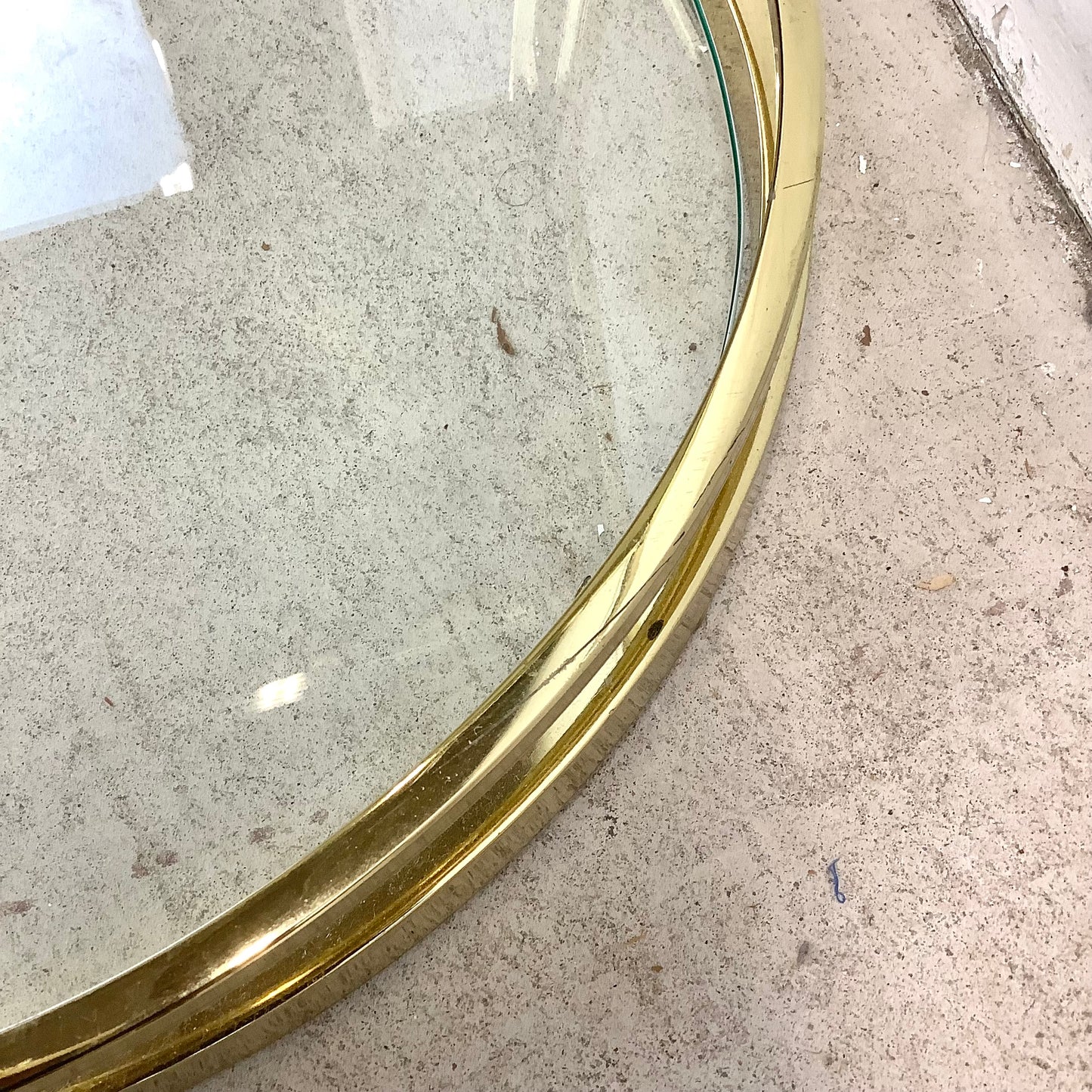 Vintage Hollywood Regency Brass & Glass Magazine Rack Side Table