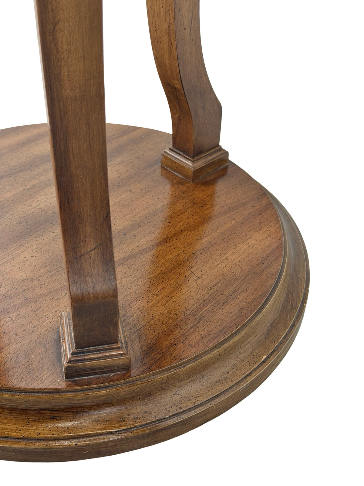 Vintage Neoclassical Italian Marble-Top Pedestal Side Table