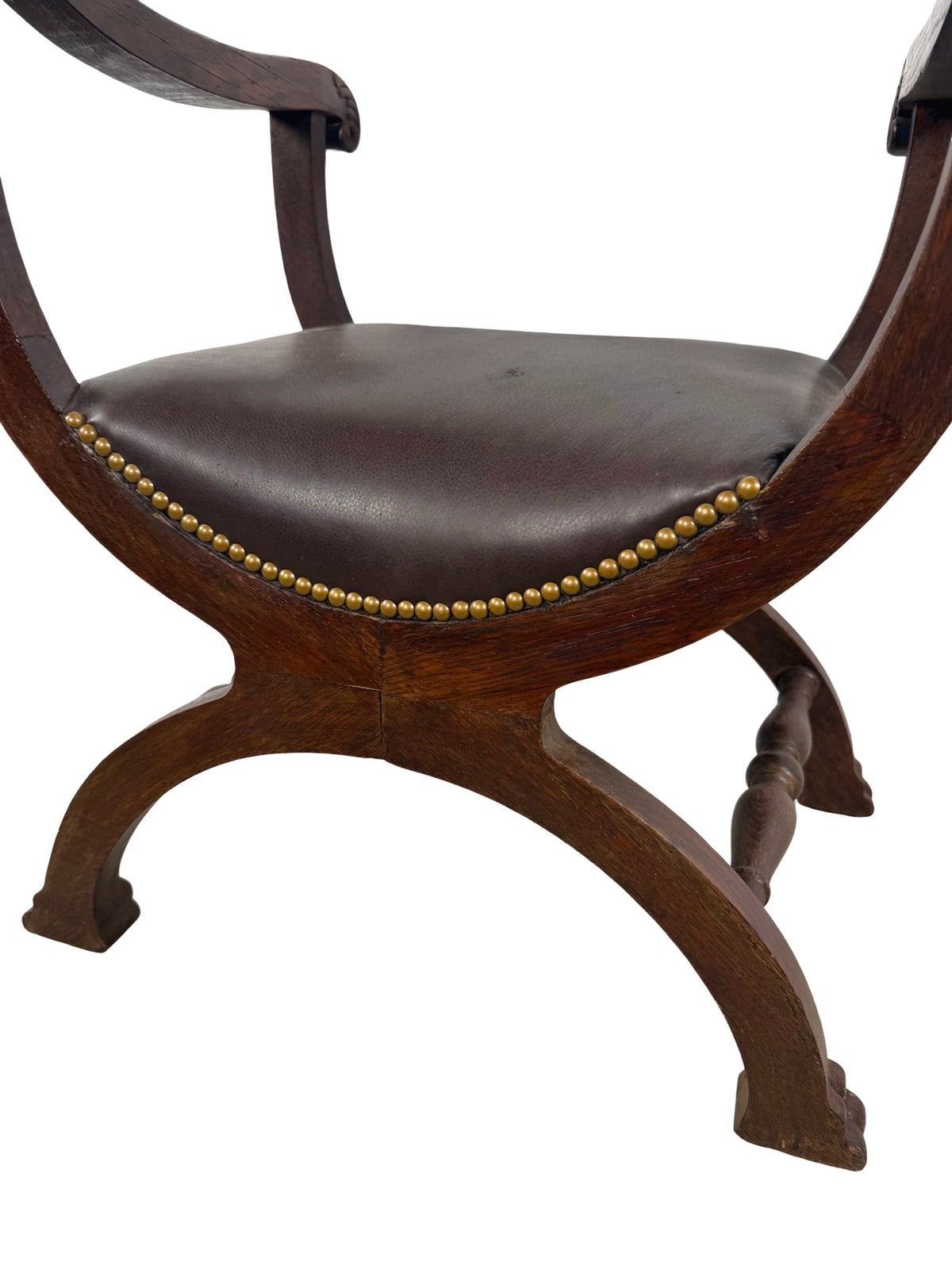 Vintage Renaissance Revival Savonarola X-Frame Accent Chair