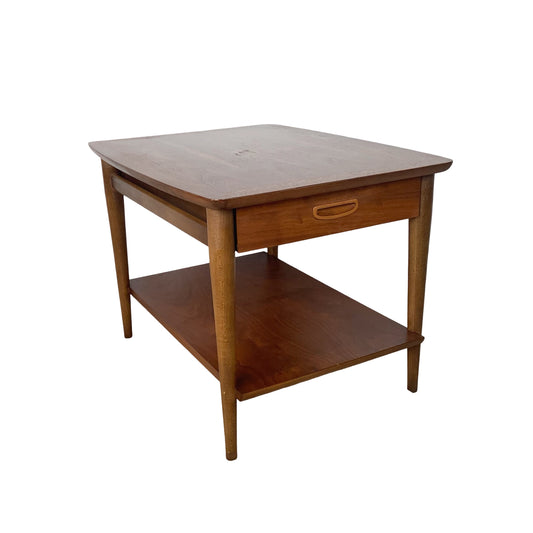 Lane Perception Walnut End Table | Two-Tier | 1960s