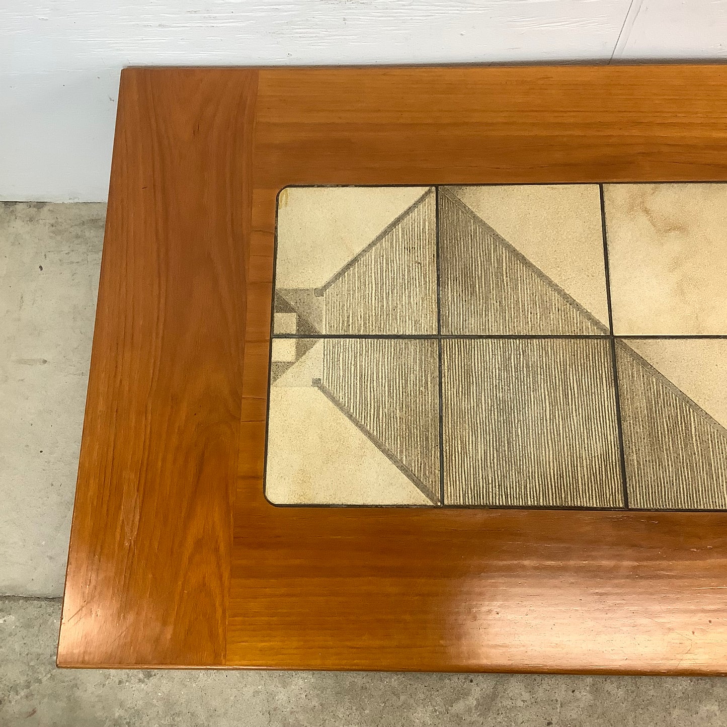Danish Modern Teak & Tile Coffee Table