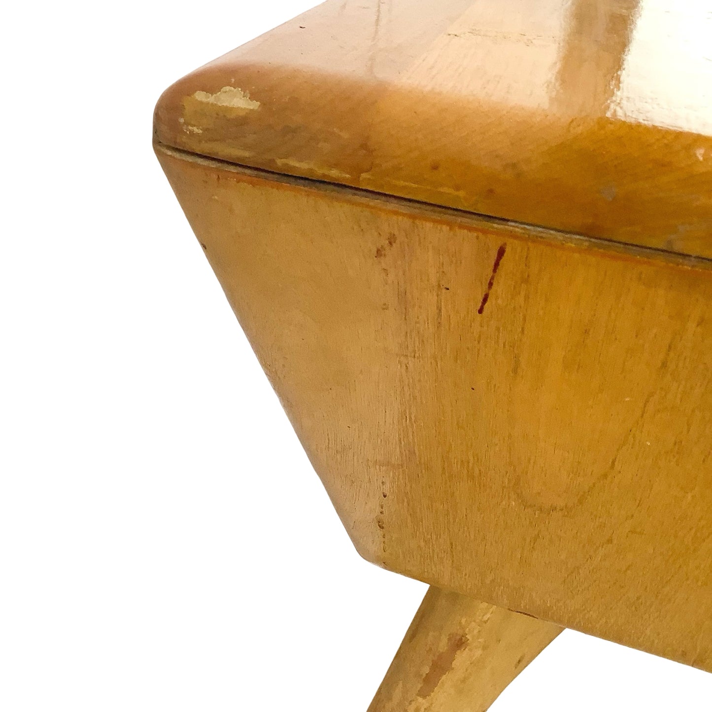 Heywood-Wakefield Solid Birch Encore Open Cubby Lamp Table (Wheat Finish)