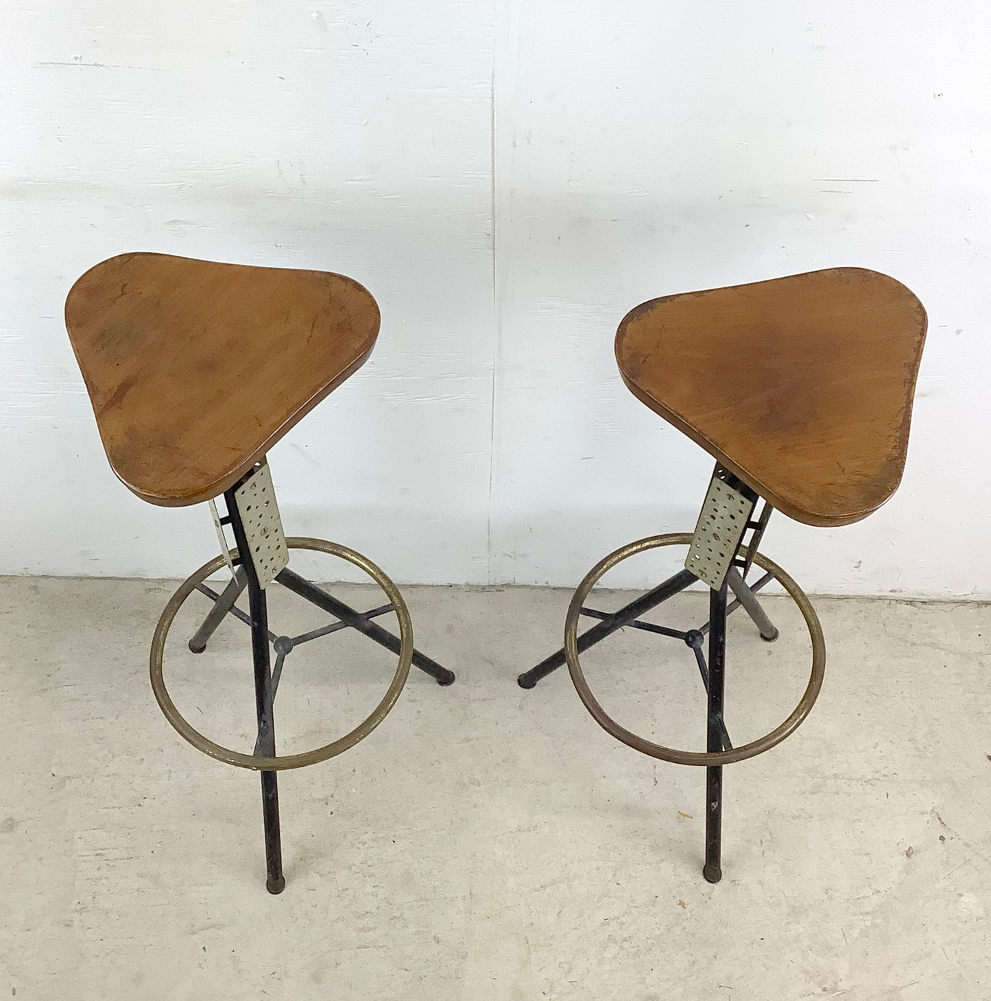 Pair Industrial Modern Barstools