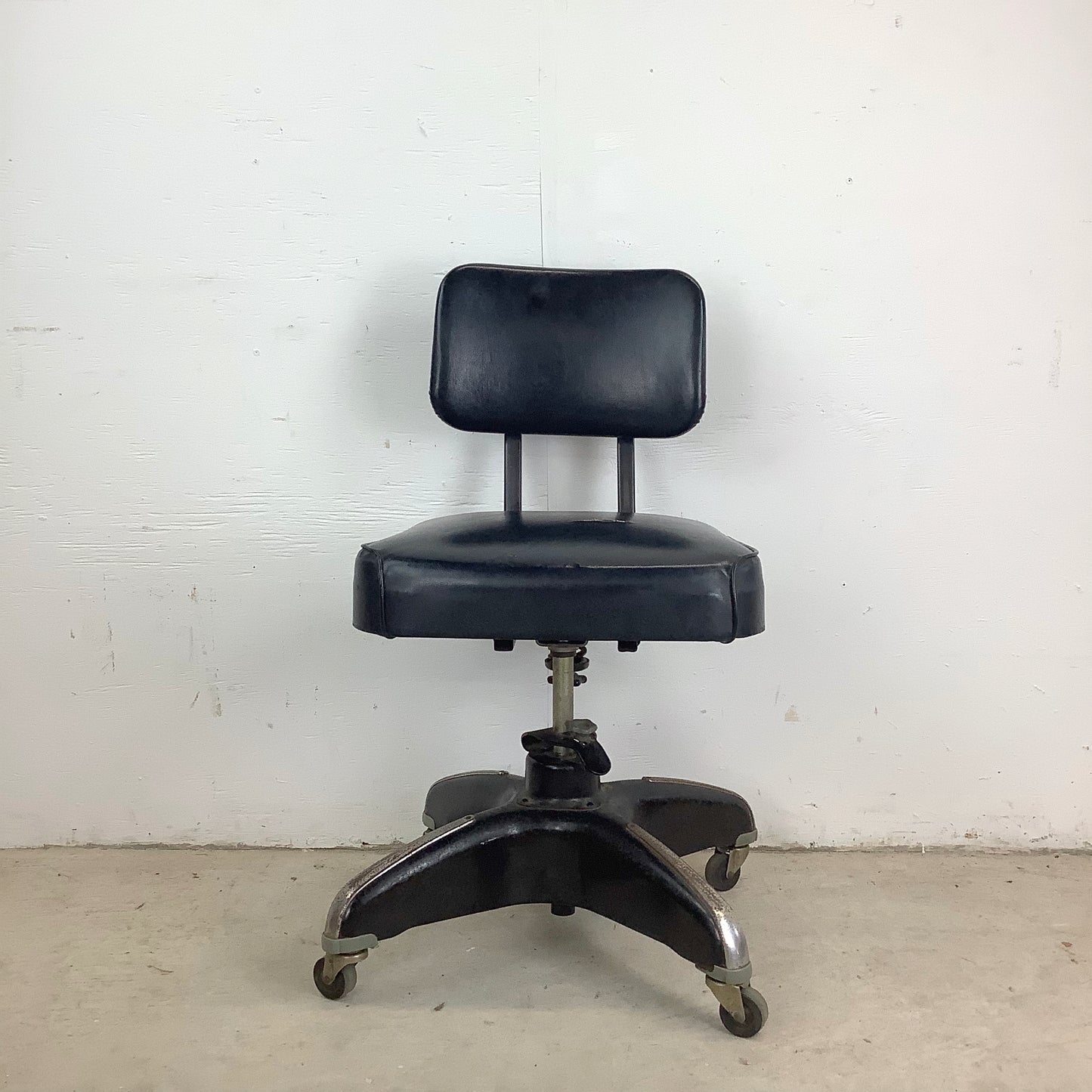 Vintage Industrial Tanker Chair With Four-Prong Wheeled Base