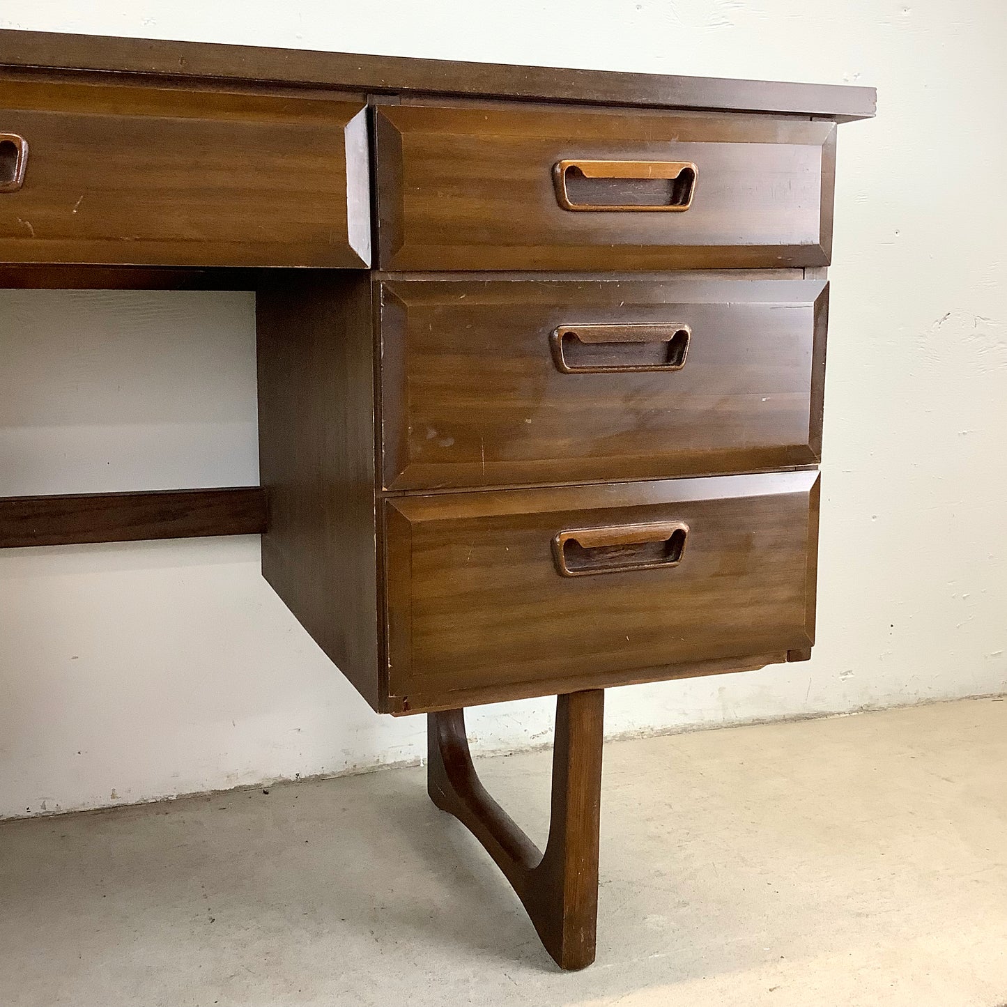Mid-Century Six Drawer Writing Desk