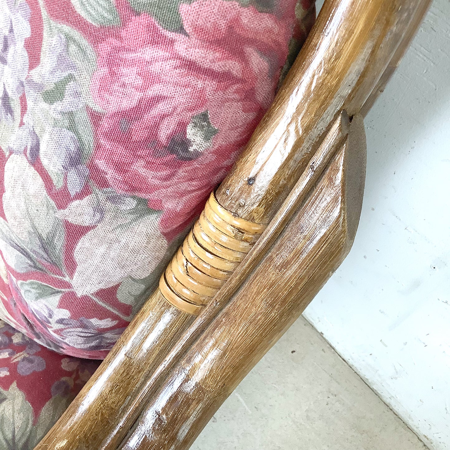 Vintage Bentwood Rattan Swivel Lounge Chair