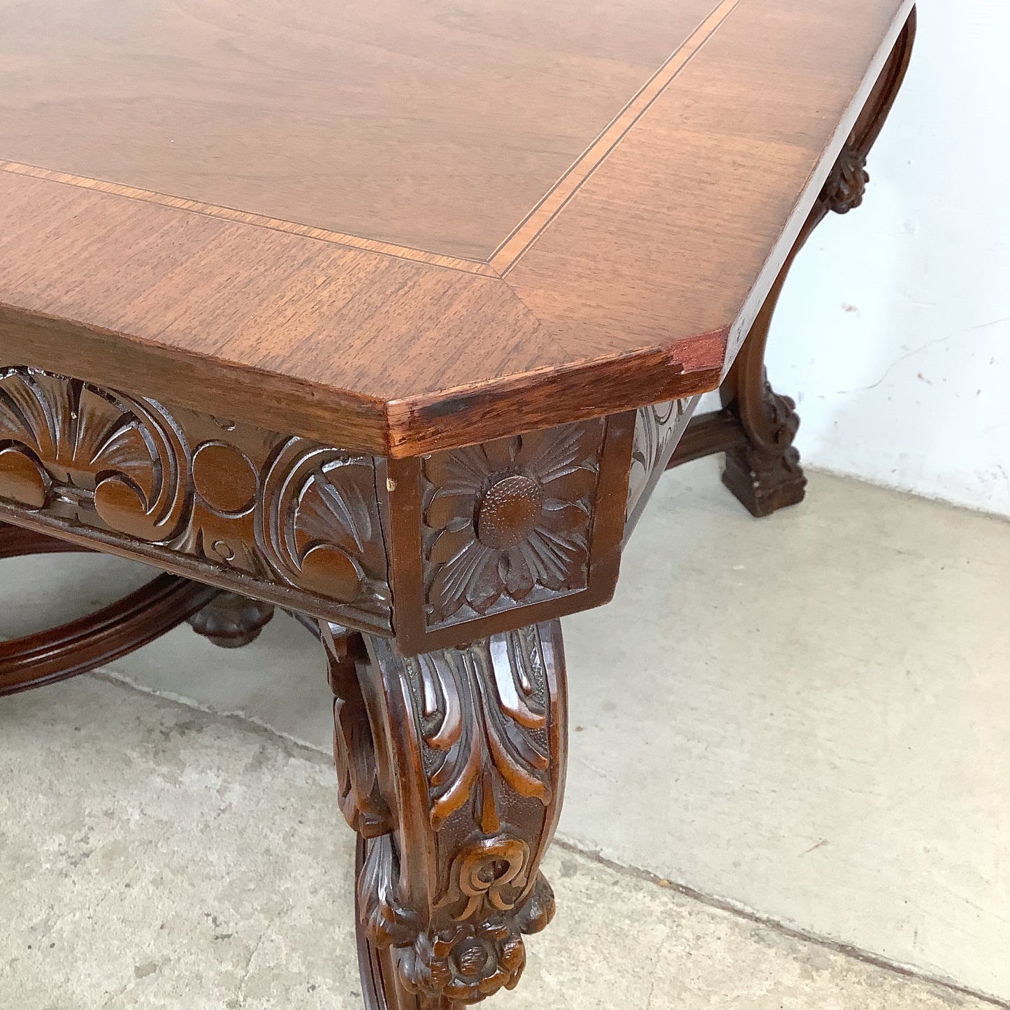 72” Carved Renaissance Revival Dining Table