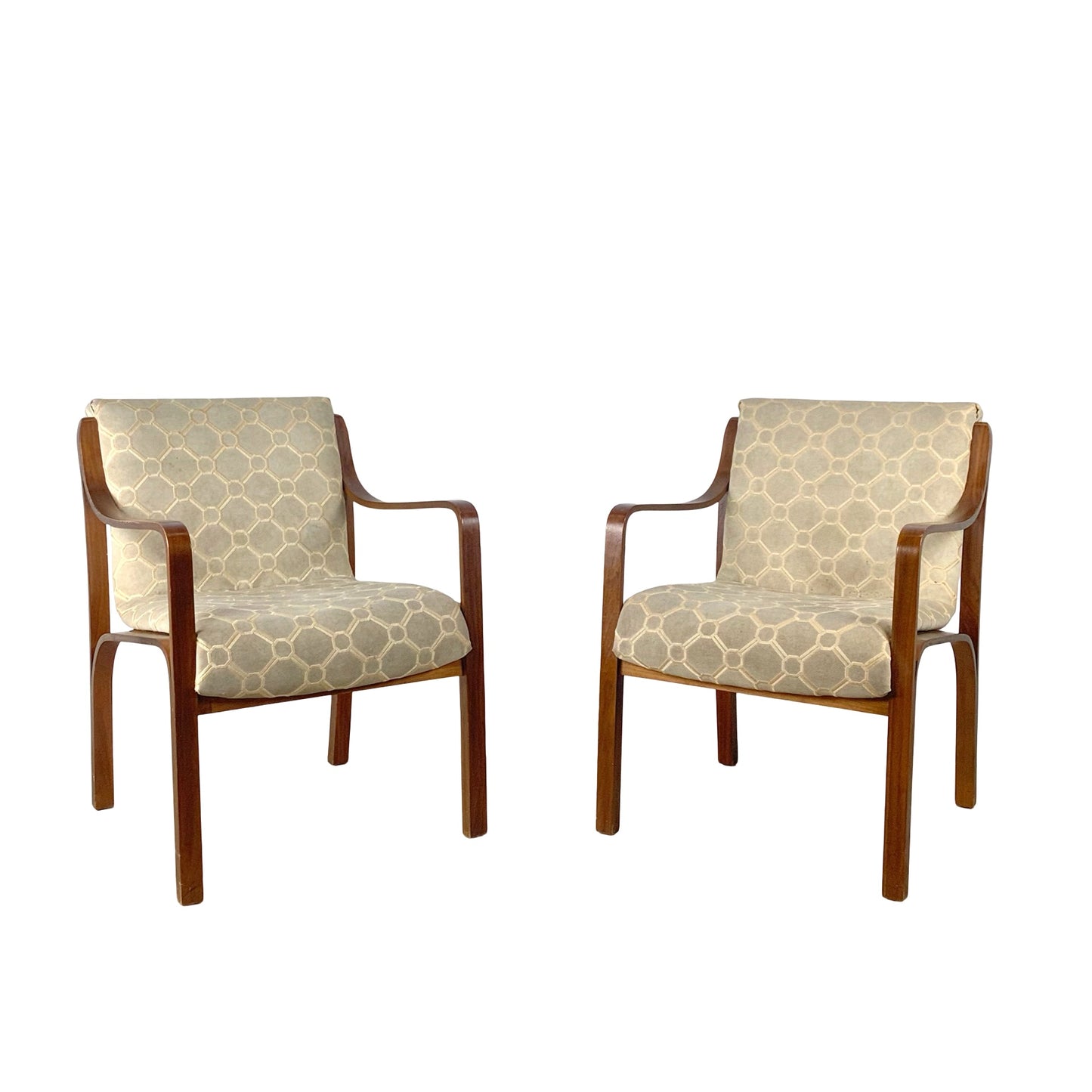 Pair of Vintage Bentwood Lounge Armchairs — Mid-Century Modern, Thonet Style