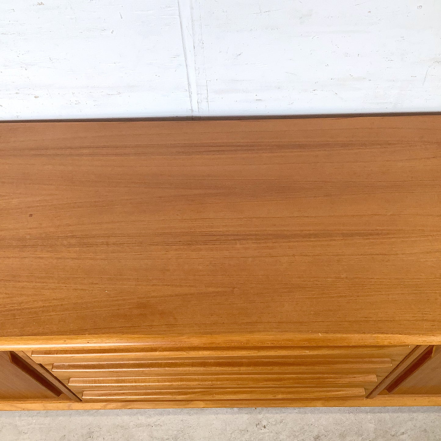 Danish Teak Tambour Door Credenza by Bernhard Pedersen & Søn | 20th Century