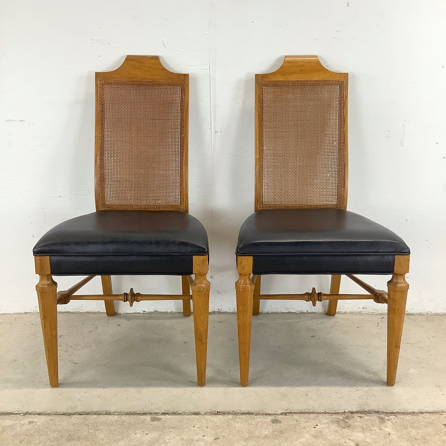 Vintage Cane Back Dining Chairs- 4