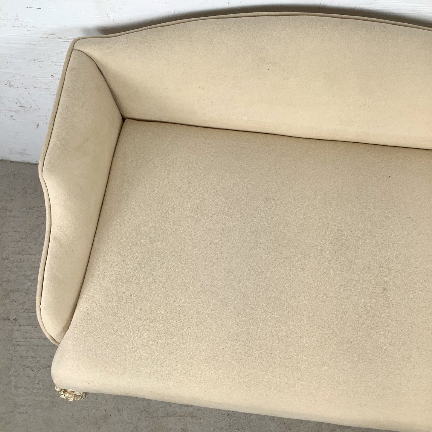 French-Inspired Decorator Bench with Carved Wood Frame