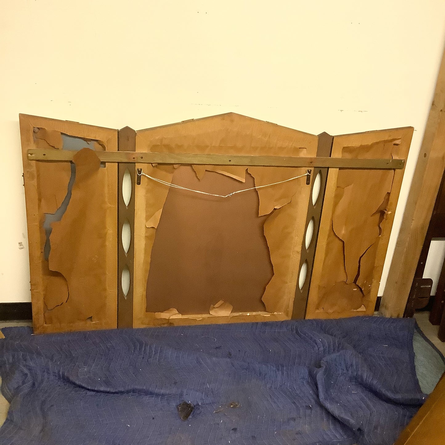 Vintage Mid-Century Modern Walnut Tri-Fold Wall Mirror
