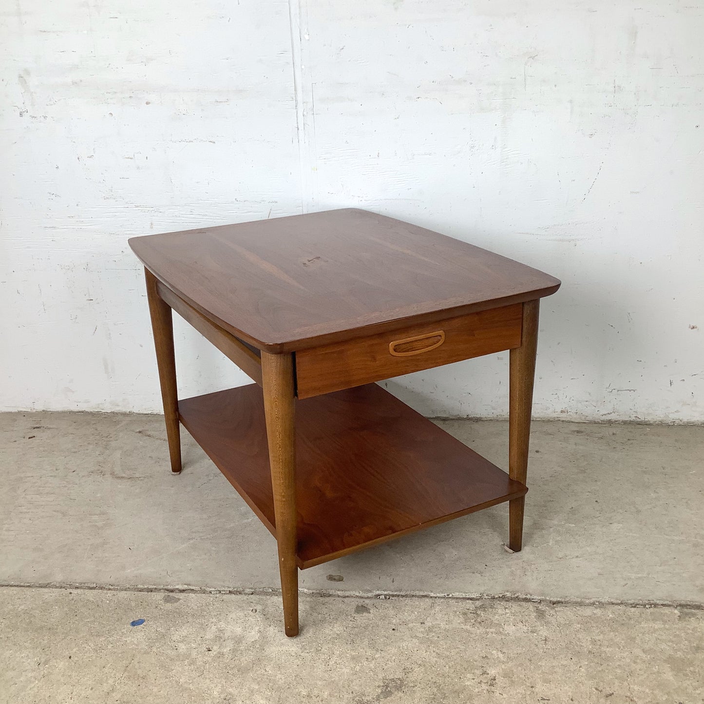 Lane Perception Walnut End Table | Two-Tier | 1960s